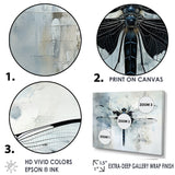 Dragonfly Elegance - Gray Dragonfly Wall Art