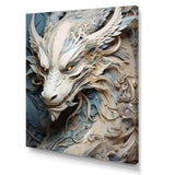 Epic Blue And Grey Dragon Odyssey I - Abstract Canvas Wall Art