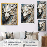 Epic Blue And Grey Dragon Odyssey I - Abstract Canvas Wall Art