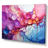 Symphony Purple And Blue Drip Painting - Abstract Canvas Wall Art