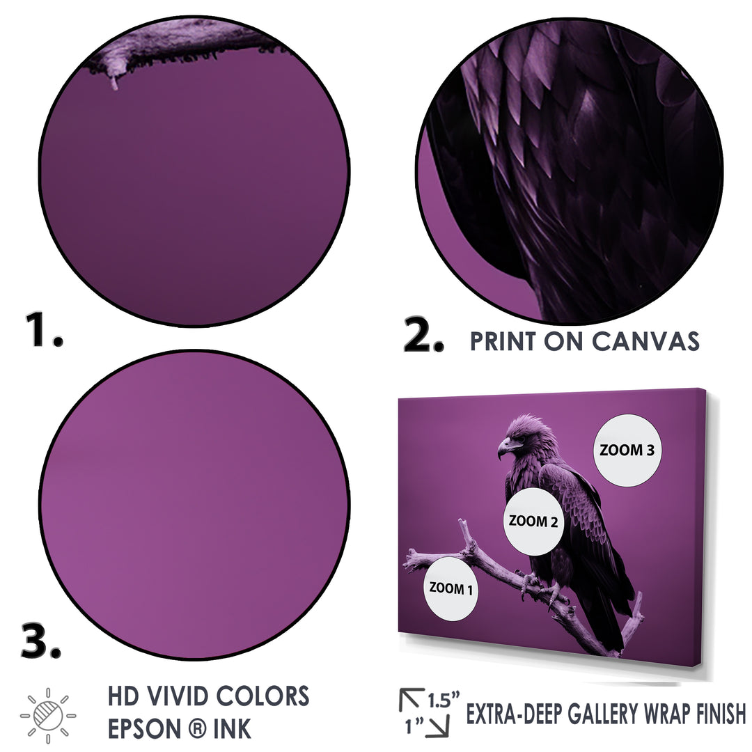 Purple Eagle S Grace At Branch Domain - Eagle Wall Decor
