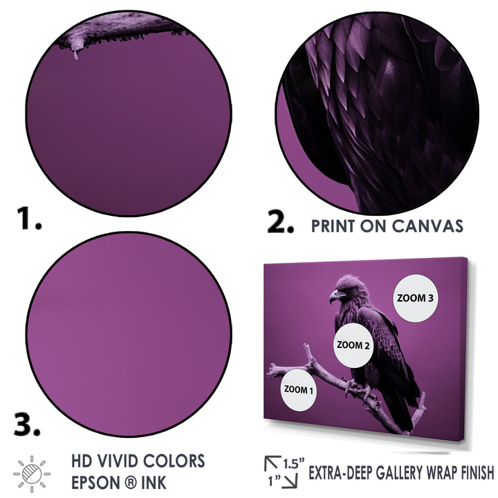 Purple Eagle S Grace At Branch Domain - Eagle Wall Decor