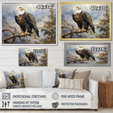 Bold Eagle Noble Perch - Animals Canvas Wall Art