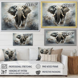 Elephant Symphony Stampede - Gray Elephant Wall Art