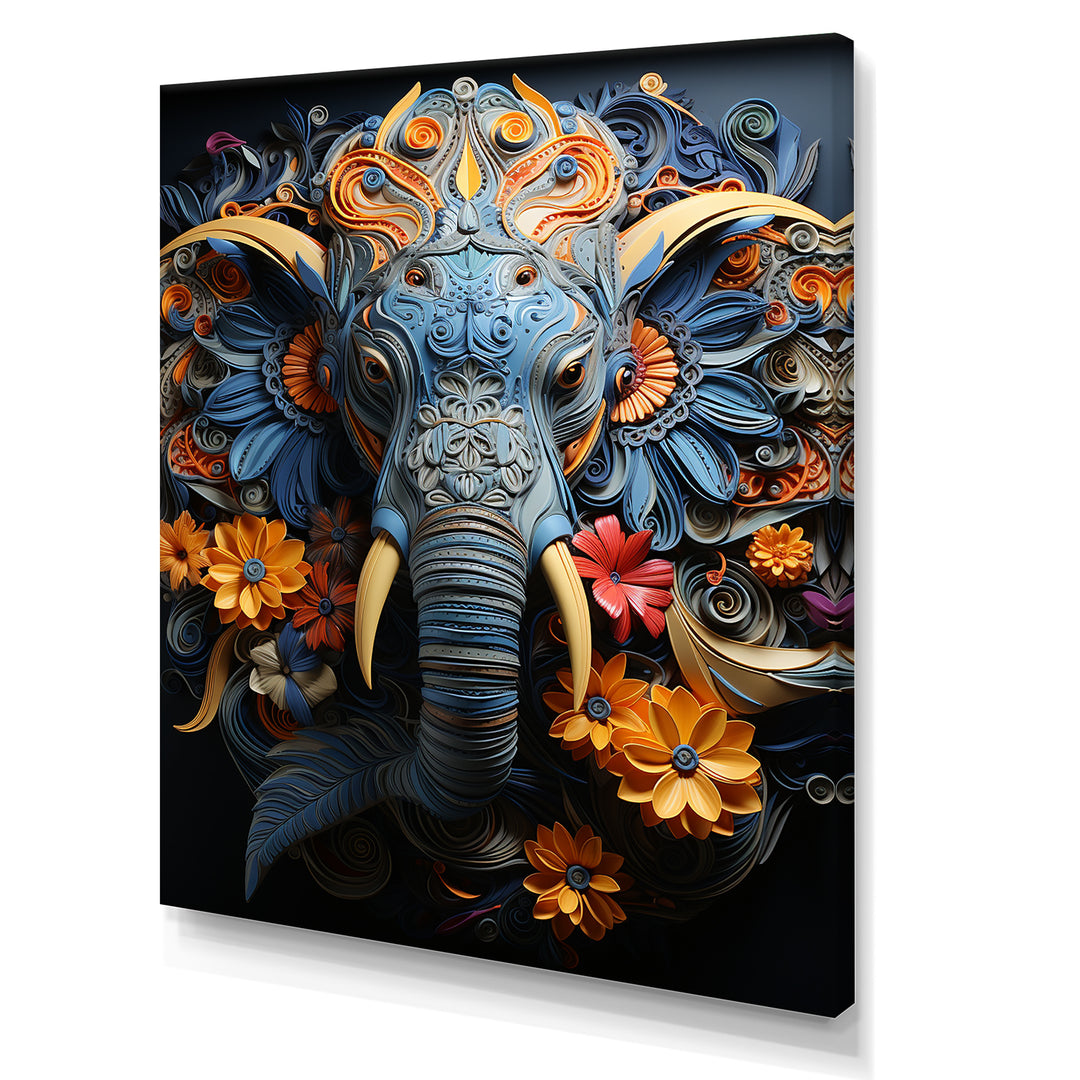 Abstract Elephant Dreamscape Portrait - Elephant Framed Canvas Art