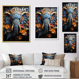 Abstract Elephant Dreamscape Portrait - Elephant Framed Canvas Art