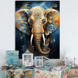 Abstract Elephant Dreamscape Portrait II - Animals Canvas Wall Art