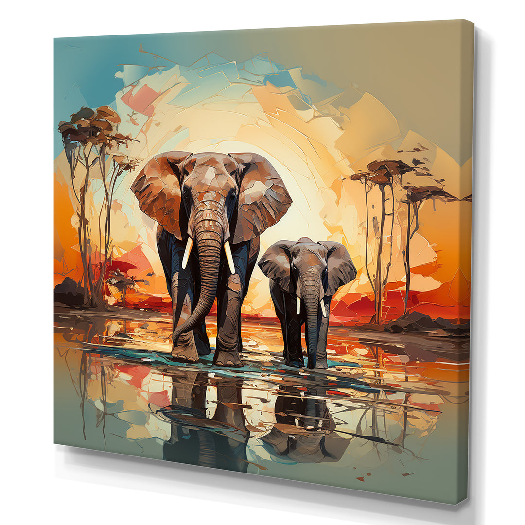 Graceful African Elephants In Motion - Elephant Home Decor Art