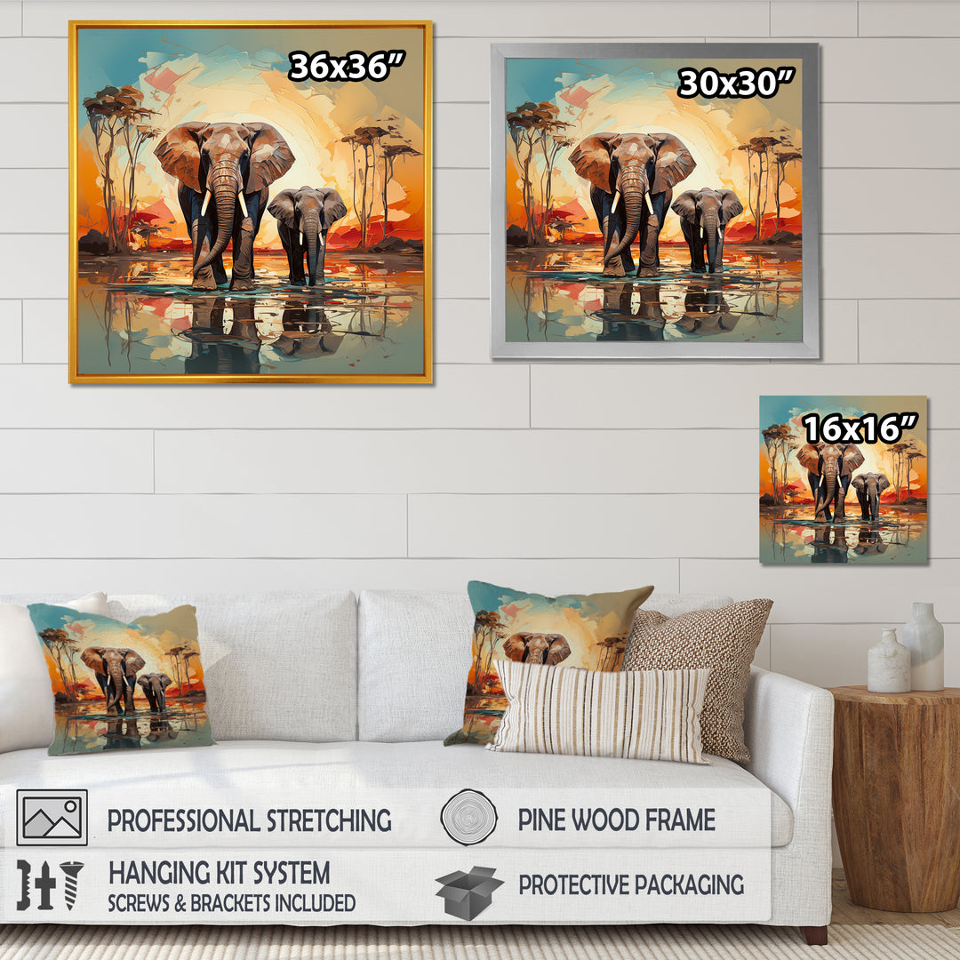 Graceful African Elephants In Motion - Elephant Home Decor Art