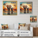Graceful African Elephants In Motion - Elephant Home Decor Art