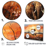 Graceful African Elephant With Calf In Motion - Elephant Wall Decor