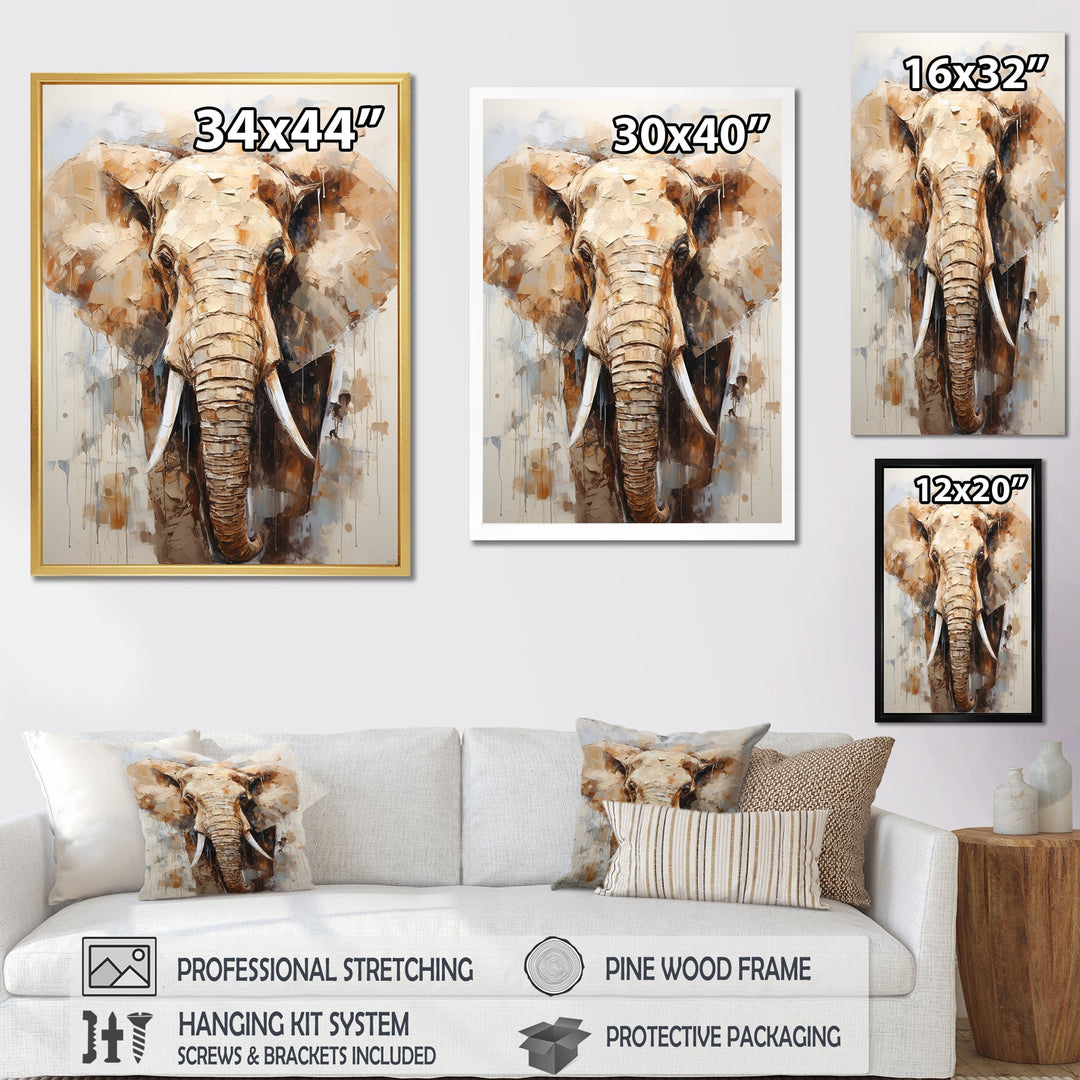 Tusked Elephant Portrait - Elephant Wall Art Prints