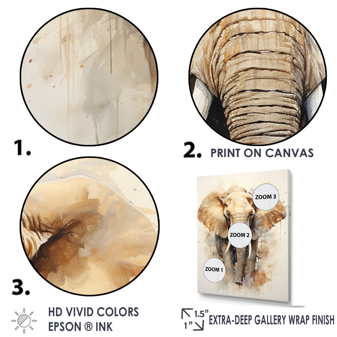 Gentle Elephant Giants - Beige Elephant Wall Art