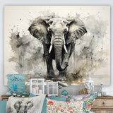Elegant Elephant In Motion - Elephant Large Canvas Wall Art