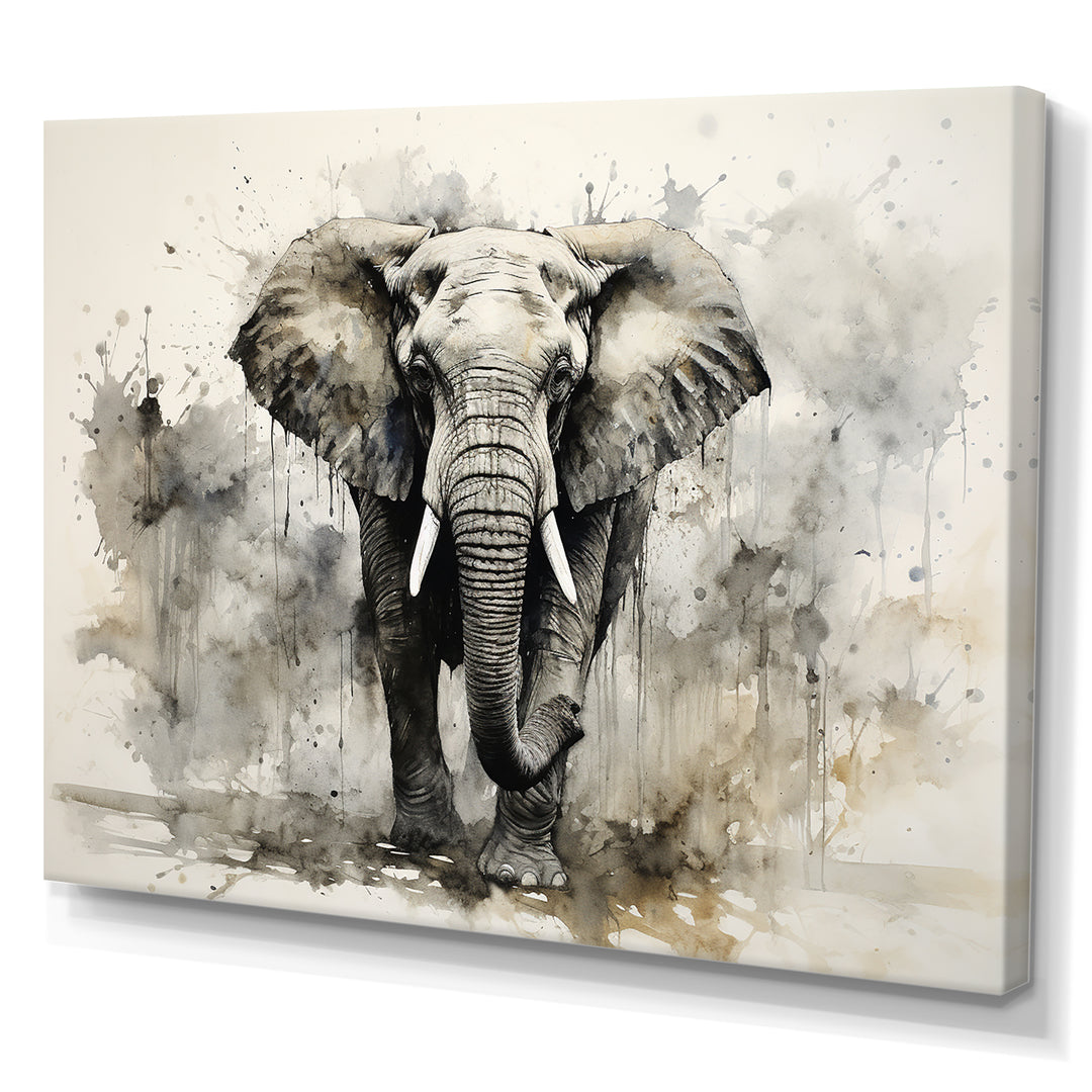 Elegant Elephant In Motion - Elephant Large Canvas Wall Art
