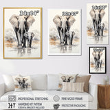 Elegant Elephant With Calf In Motion - Elephant Home Decor Art
