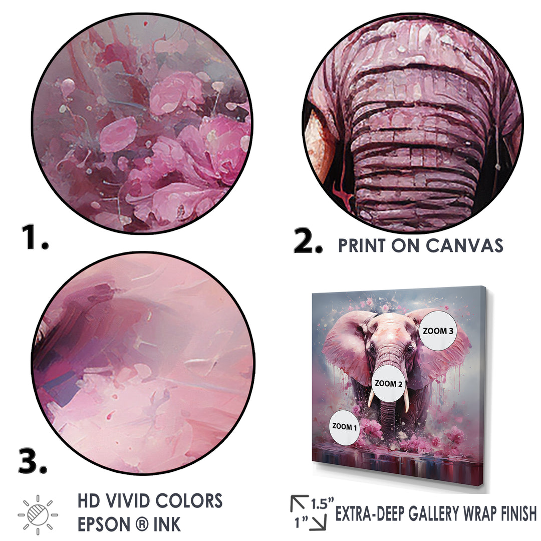 Pink Romantic Giant Elephant - Elephant Wall Decor
