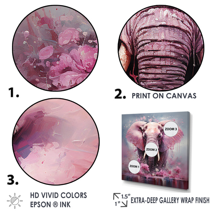 Pink Romantic Giant Elephant - Elephant Wall Decor