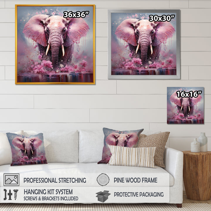 Pink Romantic Giant Elephant - Elephant Wall Decor