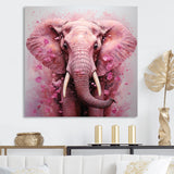 Pink Romantic Blooms Elephant - Elephant Wall Art Prints