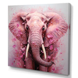 Pink Romantic Blooms Elephant - Elephant Wall Art Prints
