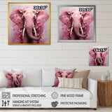 Pink Romantic Blooms Elephant - Elephant Wall Art Prints