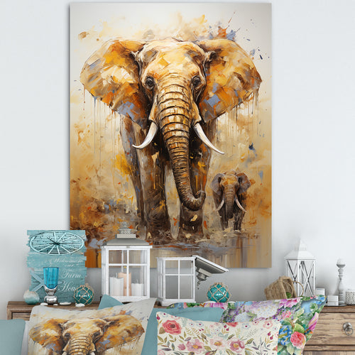 Elephant Symbolic Strength Dreams - Brown Elephant Wall Art