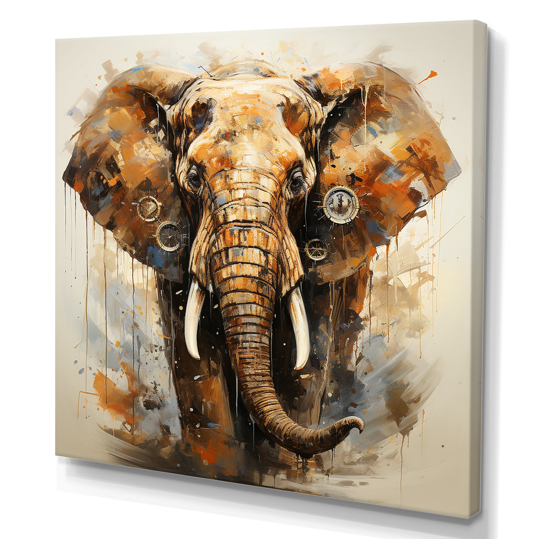 Elephant Grace In Portrait - Elephant Framed Canvas Art