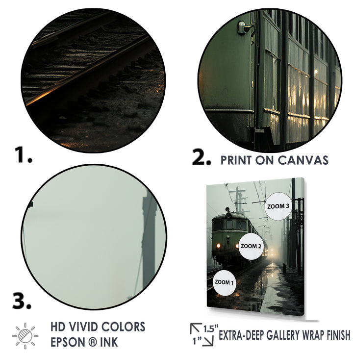 Comforting Moody Train Journey - Train Canvas Wall Art