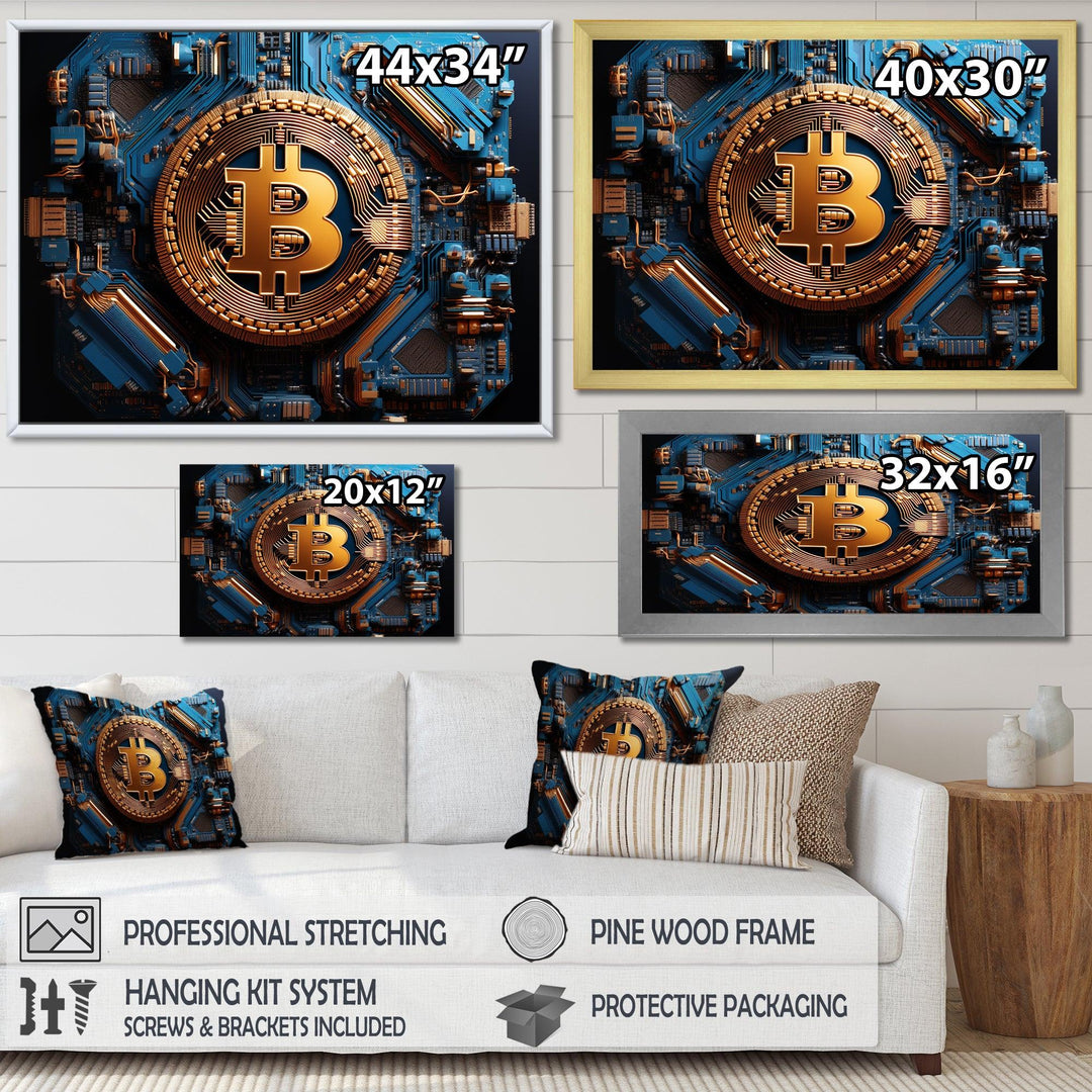 Azure Fashion Bitcoin - Fashion Canvas Wall Art