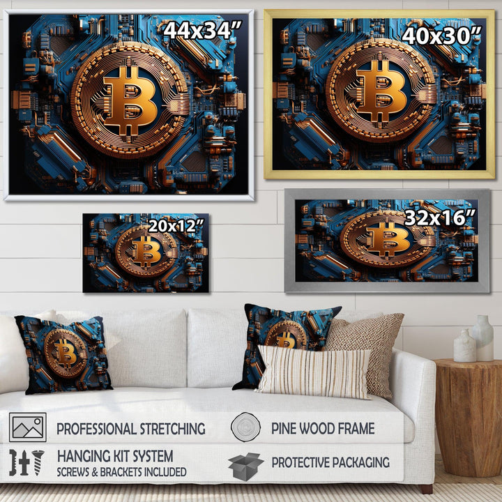 Azure Fashion Bitcoin - Fashion Canvas Wall Art