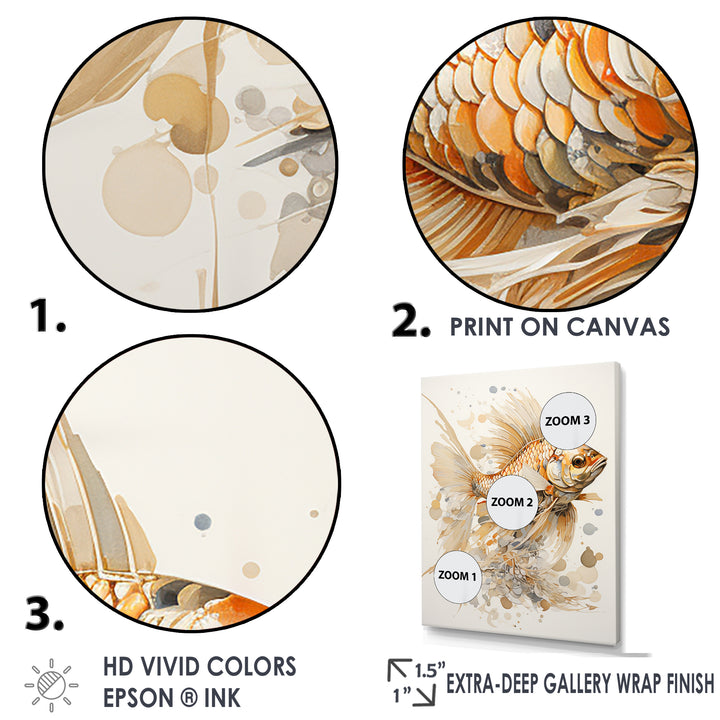 Golden Fish Elegance - Fish Canvas Wall Art
