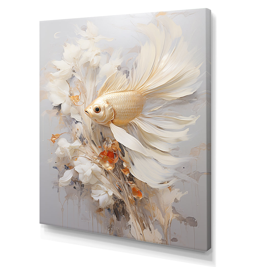 Golden Fish And Long Tails - Fish Wall Decor