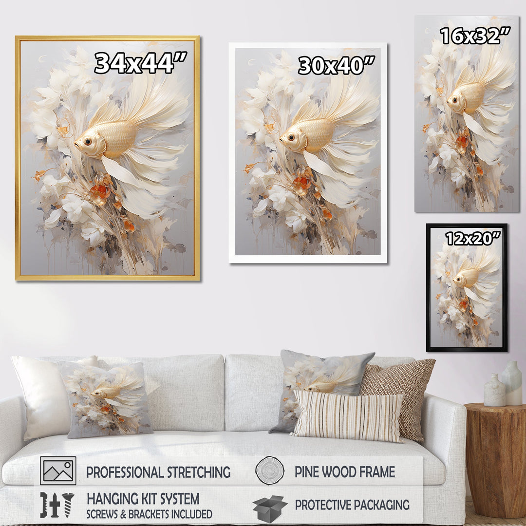 Golden Fish And Long Tails - Fish Wall Decor