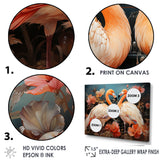 Graceful Orange Flamingo Ballet - Flamingo Large Canvas Wall Art
