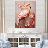 Pink Flamingo Paradise - Beige Flamingo Wall Art