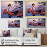 Majestic Pink Flamingo Waters - Flamingo Living Room Wall Art