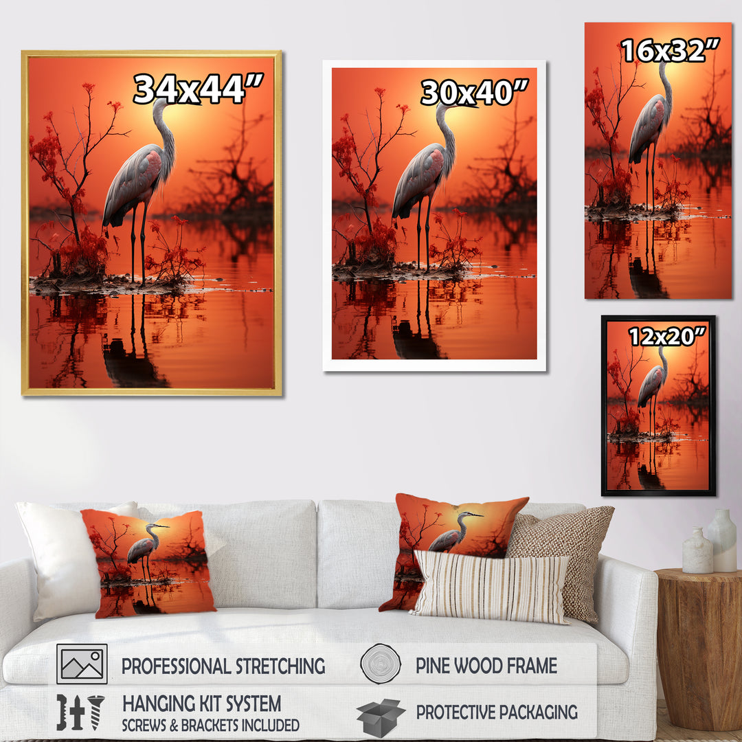White Flamingo Elegance - Flamingo Bedroom Wall Art