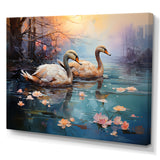 White Flamingo Twilight - Flamingo Canvas Wall Art