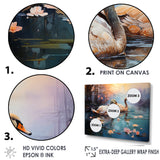 White Flamingo Twilight - Flamingo Canvas Wall Art