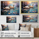 White Flamingo Twilight - Flamingo Canvas Wall Art