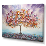 Multicolor Famous Tree Of Love - Floral Canvas Wall Art