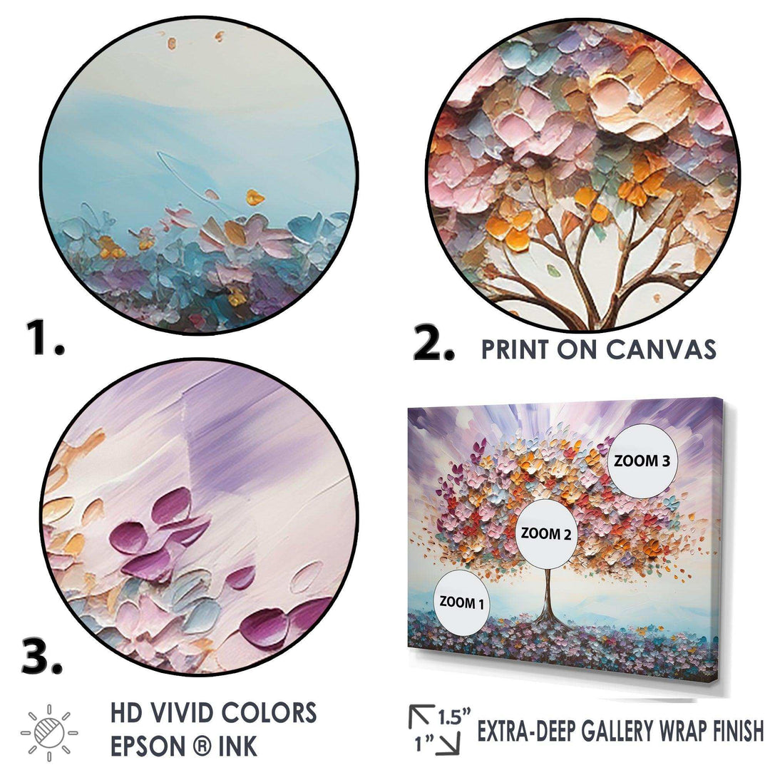 Multicolor Famous Tree Of Love - Floral Canvas Wall Art