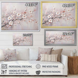 Pink And Grey Cherry Blossom Charm - Floral Canvas Wall Art