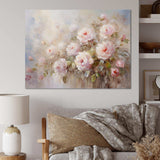 Pink Roses Farmhouse Charm - Floral Canvas Wall Art