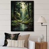 River Into Enchanted Woods I - Landscapes Canvas Wall Art