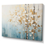 Minimalism Blue And Gold Forest I - Landscapes Canvas Wall Art