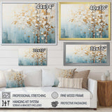 Minimalism Blue And Gold Forest I - Landscapes Canvas Wall Art