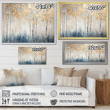 Minimalism Blue And Gold Forest II - Landscapes Canvas Wall Art