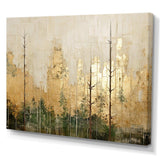 Minimalism Beige And Gold Forest I - Landscapes Canvas Wall Art